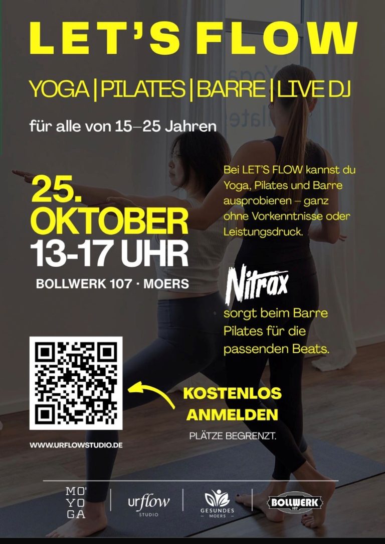 Let’s Flow! – Yoga, Pilates & Barre mit Gesundes Moers und Beats von DJ Nitrax